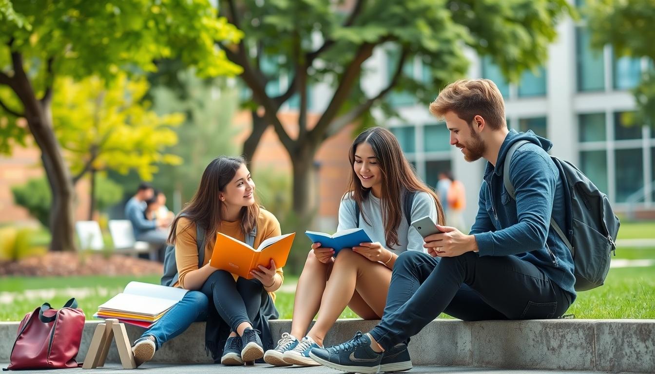 Student using a study guide to organize academic notes